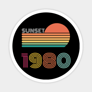 Sunset Retro Vintage 1980 Magnet